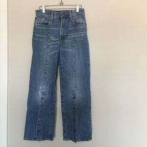 Lucky Brand Jeans Women 2/26 Lucky Pins Straight Cropped Ankle Distressed